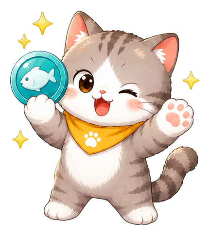 แมว Kid-cat ถือเหรียญปลาทู